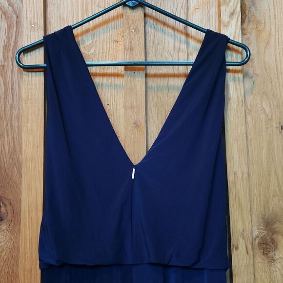 Misa Los Angeles Leza Knotted V-Neck Sleeveless Cocktail Party Mini Dress, Blue - Picture 4 of 11